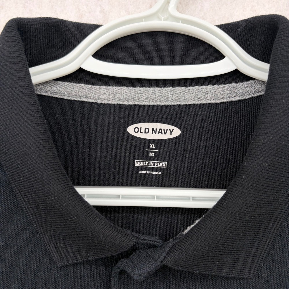 Old Navy Mens Built-In Flex Core Pique Polo Shirt Black XL 509747-00 - Picture 2 of 9